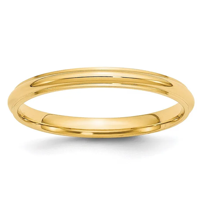 Goldia Rings Solid 10K Yellow Gold 25mm Half Round with Edge MensWomens Wedding Band Ring Size 45 Goldia Rings Solid 10K Yellow Gold 25mm Half Round with Edge MensWomens Wedding Band Ring Size 45
