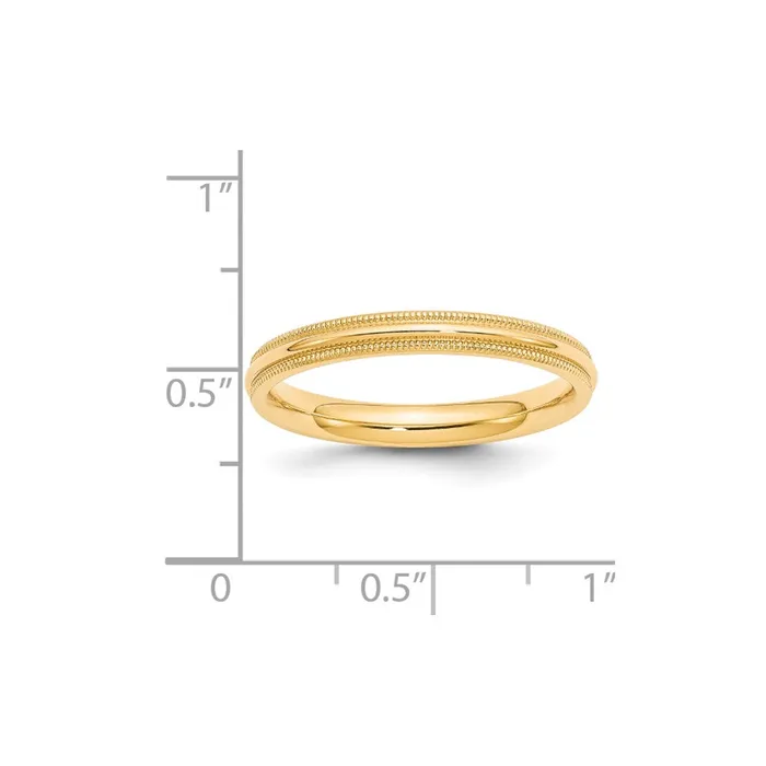 Goldia Rings Solid 10K Yellow Gold 3mm Milgrain Comfort Fit MensWomens Wedding Band Ring Size 8 Goldia Rings Solid 10K Yellow Gold 3mm Milgrain Comfort Fit MensWomens Wedding Band Ring Size 8