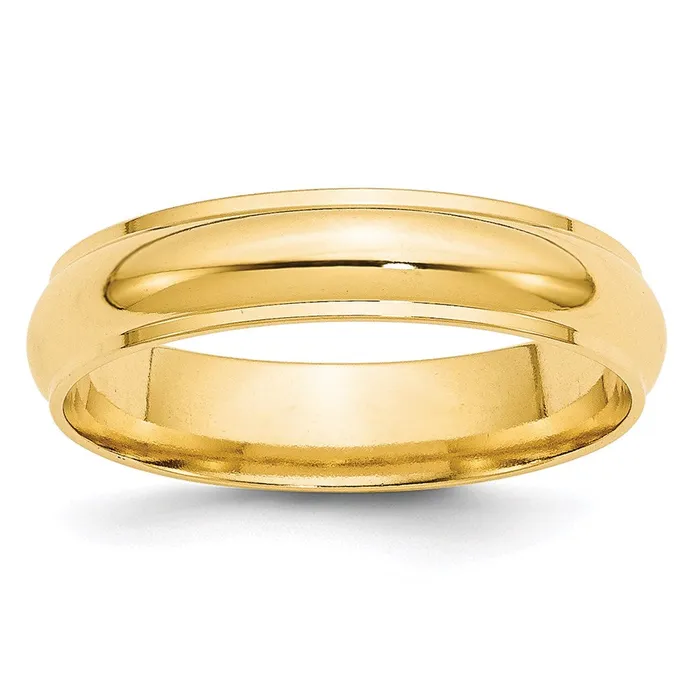 Goldia Rings Solid 10K Yellow Gold 5mm Half Round with Edge MensWomens Wedding Band Ring Size 135 Goldia Rings Solid 10K Yellow Gold 5mm Half Round with Edge MensWomens Wedding Band Ring Size 135