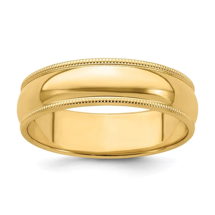 Goldia Rings Solid 10K Yellow Gold 6mm Milgrain HalfRound Wedding MensWomens Wedding Band Ring Size 4 Goldia Rings Solid 10K Yellow Gold 6mm Milgrain HalfRound Wedding MensWomens Wedding Band Ring Size 4
