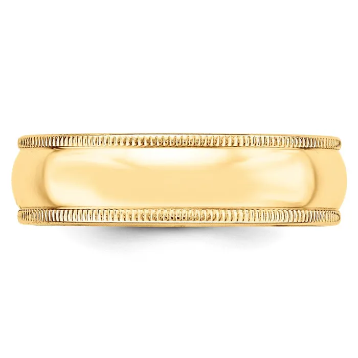 Goldia Rings Solid 10K Yellow Gold 6mm Milgrain HalfRound Wedding MensWomens Wedding Band Ring Size 4 Goldia Rings Solid 10K Yellow Gold 6mm Milgrain HalfRound Wedding MensWomens Wedding Band Ring Size 4