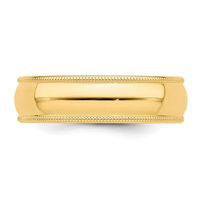 Goldia Rings Solid 10K Yellow Gold 6mm Milgrain HalfRound Wedding MensWomens Wedding Band Ring Size 4 Goldia Rings Solid 10K Yellow Gold 6mm Milgrain HalfRound Wedding MensWomens Wedding Band Ring Size 4