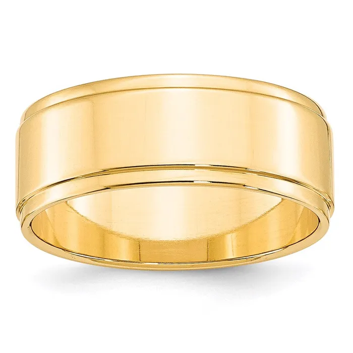 Goldia Rings Solid 10K Yellow Gold 8mm Flat with Step Edge MensWomens Wedding Band Ring Size 9 Goldia Rings Solid 10K Yellow Gold 8mm Flat with Step Edge MensWomens Wedding Band Ring Size 9