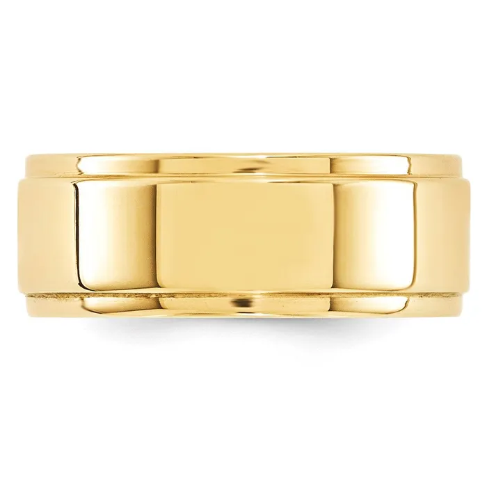 Goldia Rings Solid 10K Yellow Gold 8mm Flat with Step Edge MensWomens Wedding Band Ring Size 9 Goldia Rings Solid 10K Yellow Gold 8mm Flat with Step Edge MensWomens Wedding Band Ring Size 9