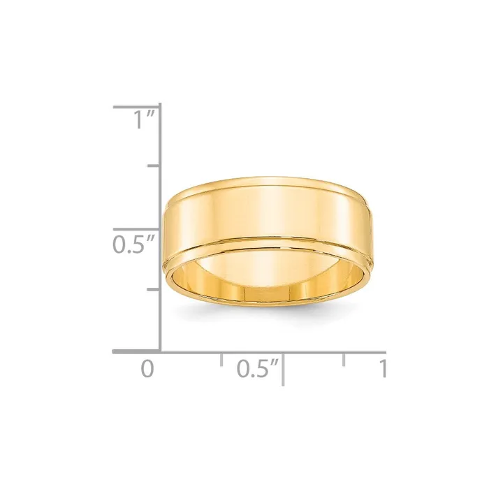 Goldia Rings Solid 10K Yellow Gold 8mm Flat with Step Edge MensWomens Wedding Band Ring Size 9 Goldia Rings Solid 10K Yellow Gold 8mm Flat with Step Edge MensWomens Wedding Band Ring Size 9