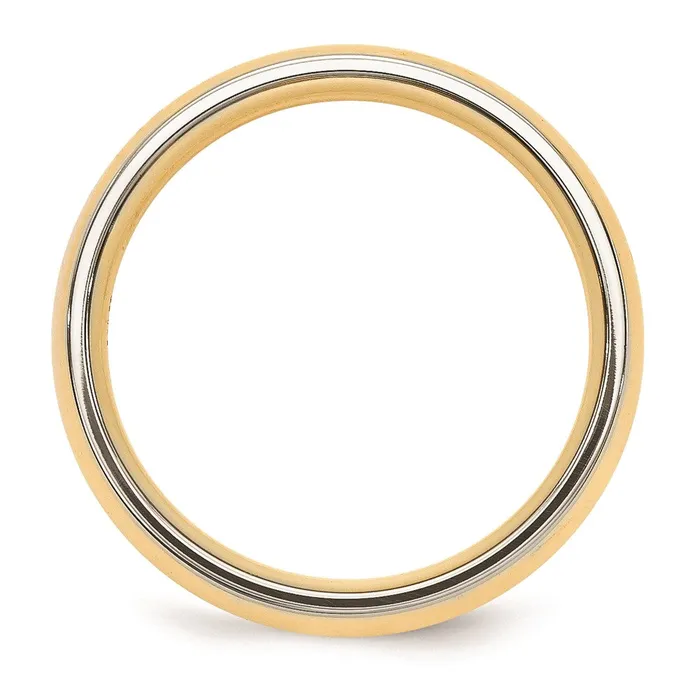Goldia Rings Solid 10K Yellow Gold TwoTone 6mm Domed Size 7 Wedding MensWomens Wedding Band Ring Goldia Rings Solid 10K Yellow Gold TwoTone 6mm Domed Size 7 Wedding MensWomens Wedding Band Ring