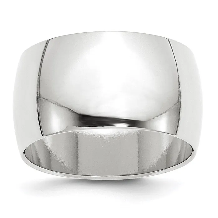 Goldia Rings Solid 14K White Gold 12mm Half Round MensWomens Wedding Band Ring Size 7 Goldia Rings Solid 14K White Gold 12mm Half Round MensWomens Wedding Band Ring Size 7