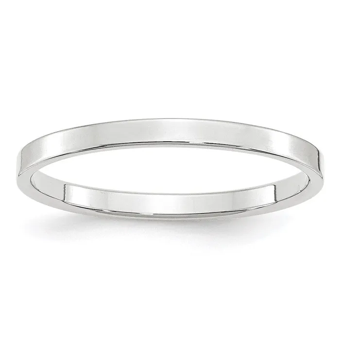 Goldia Rings Solid 14K White Gold 2mm Light Weight Flat MensWomens Wedding Band Ring Size 6 Goldia Rings Solid 14K White Gold 2mm Light Weight Flat MensWomens Wedding Band Ring Size 6