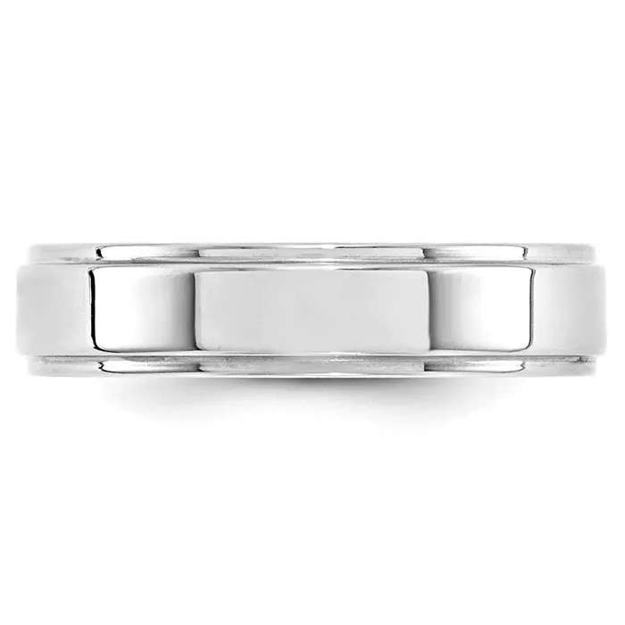 Goldia Rings Solid 14K White Gold 5mm Flat with Step Edge MensWomens Wedding Band Ring Size 115 Goldia Rings Solid 14K White Gold 5mm Flat with Step Edge MensWomens Wedding Band Ring Size 115
