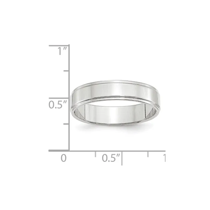 Goldia Rings Solid 14K White Gold 5mm Flat with Step Edge MensWomens Wedding Band Ring Size 115 Goldia Rings Solid 14K White Gold 5mm Flat with Step Edge MensWomens Wedding Band Ring Size 115