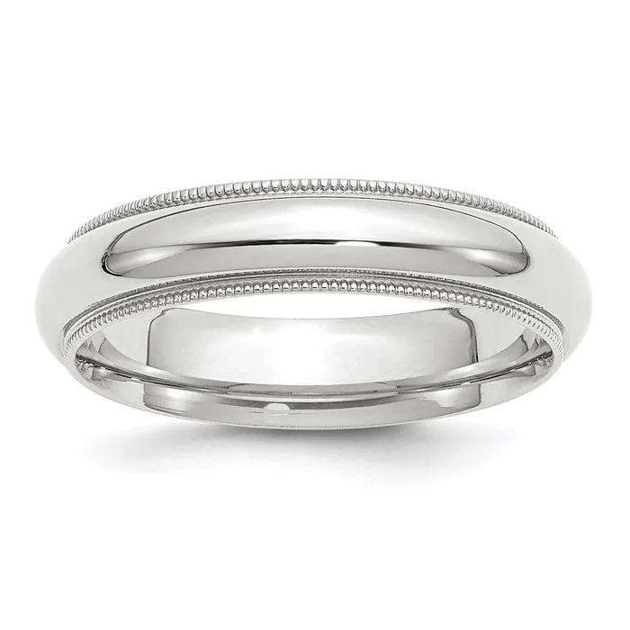 Goldia Rings Solid 14K White Gold 5mm Milgrain Comfort Fit MensWomens Wedding Band Ring Size 55 Goldia Rings Solid 14K White Gold 5mm Milgrain Comfort Fit MensWomens Wedding Band Ring Size 55