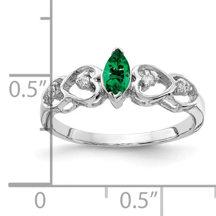 Goldia Rings Solid 14k White Gold 6x3mm Marquise Mount St Helens VS Simulated CZ Ring