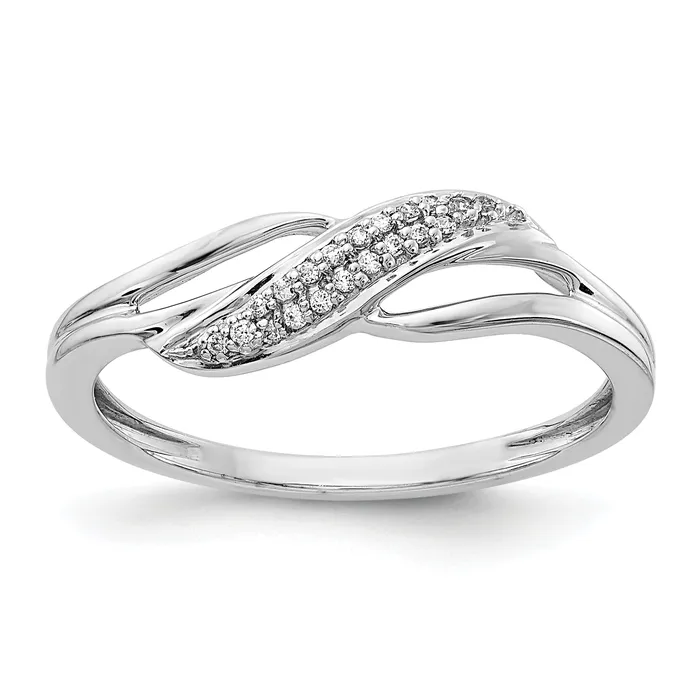 Goldia Rings Solid 14k White Gold Simulated CZ Fashion Ring