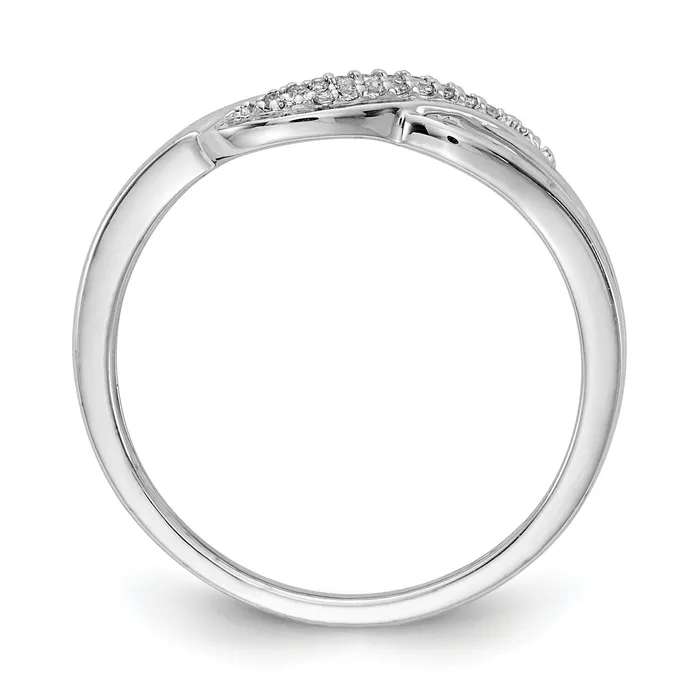 Goldia Rings Solid 14k White Gold Simulated CZ Fashion Ring