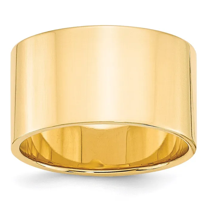 Goldia Rings Solid 14K Yellow Gold 12mm Light Weight Flat MensWomens Wedding Band Ring Size 6 Goldia Rings Solid 14K Yellow Gold 12mm Light Weight Flat MensWomens Wedding Band Ring Size 6