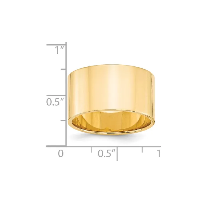 Goldia Rings Solid 14K Yellow Gold 12mm Light Weight Flat MensWomens Wedding Band Ring Size 6 Goldia Rings Solid 14K Yellow Gold 12mm Light Weight Flat MensWomens Wedding Band Ring Size 6