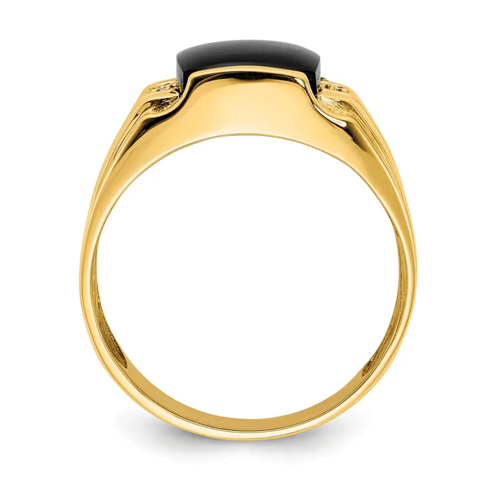 Goldia Rings Solid 14k Yellow Gold AA Simulated CZ mens Ring