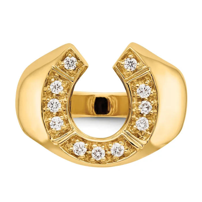Goldia Rings Solid 14k Yellow Gold AA Simulated CZ mens Ring