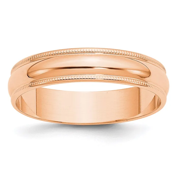 Goldia Rings Solid 14K Yellow Gold Rose Gold 5mm Light Weight Milgrain Half Round MensWomens Wedding Band Ring Size 14 Goldia Rings Solid 14K Yellow Gold Rose Gold 5mm Light Weight Milgrain Half Round MensWomens Wedding Band Ring Size 14