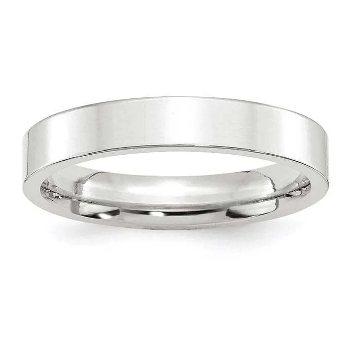 Goldia Rings Solid 18K White Gold 4mm Standard Flat Comfort Fit MensWomens Wedding Band Ring Size 95 Goldia Rings Solid 18K White Gold 4mm Standard Flat Comfort Fit MensWomens Wedding Band Ring Size 95