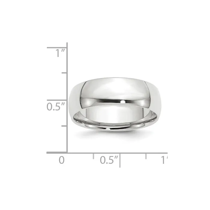 Goldia Rings Solid 18K White Gold 7mm Light Weight Comfort Fit MensWomens Wedding Band Ring Size 105 Goldia Rings Solid 18K White Gold 7mm Light Weight Comfort Fit MensWomens Wedding Band Ring Size 105