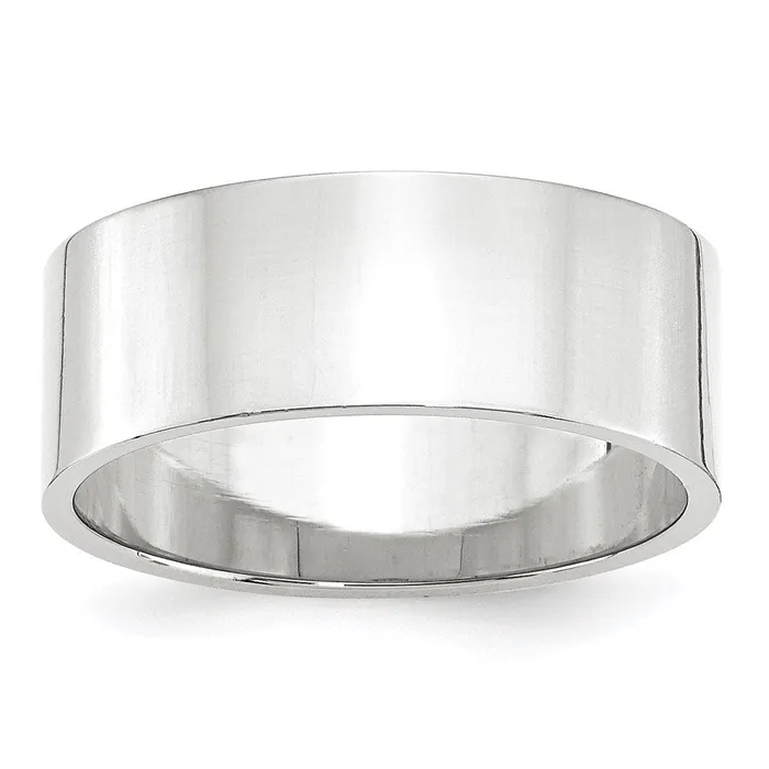 Goldia Rings Solid 18K White Gold 8mm Light Weight Flat MensWomens Wedding Band Ring Size 75 Goldia Rings Solid 18K White Gold 8mm Light Weight Flat MensWomens Wedding Band Ring Size 75
