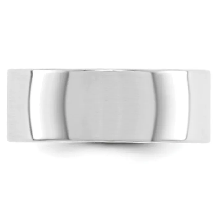 Goldia Rings Solid 18K White Gold 8mm Light Weight Flat MensWomens Wedding Band Ring Size 75 Goldia Rings Solid 18K White Gold 8mm Light Weight Flat MensWomens Wedding Band Ring Size 75