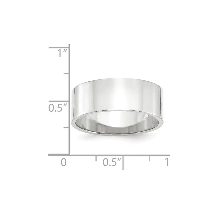 Goldia Rings Solid 18K White Gold 8mm Light Weight Flat MensWomens Wedding Band Ring Size 75 Goldia Rings Solid 18K White Gold 8mm Light Weight Flat MensWomens Wedding Band Ring Size 75