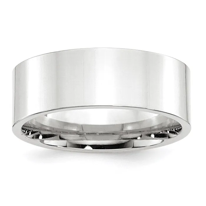 Goldia Rings Solid 18K White Gold 8mm Standard Flat Comfort Fit MensWomens Wedding Band Ring Size 5 Goldia Rings Solid 18K White Gold 8mm Standard Flat Comfort Fit MensWomens Wedding Band Ring Size 5