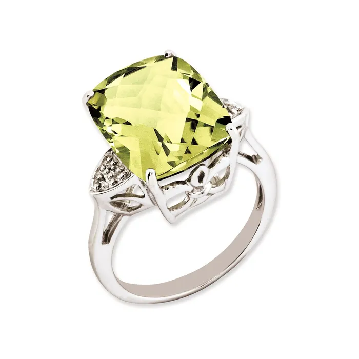 Goldia Rings Sterling Silver 14K White Gold Plated CheckerCut Lemon Quartz u0026 Diamond Gemstone Birthstone Ring Fine Jewelry Gift for Her Goldia Rings Sterling Silver 14K White Gold Plated CheckerCut Lemon Quartz u0026 Diamond Gemstone Birthstone Ring Fine Jewelry Gift for Her
