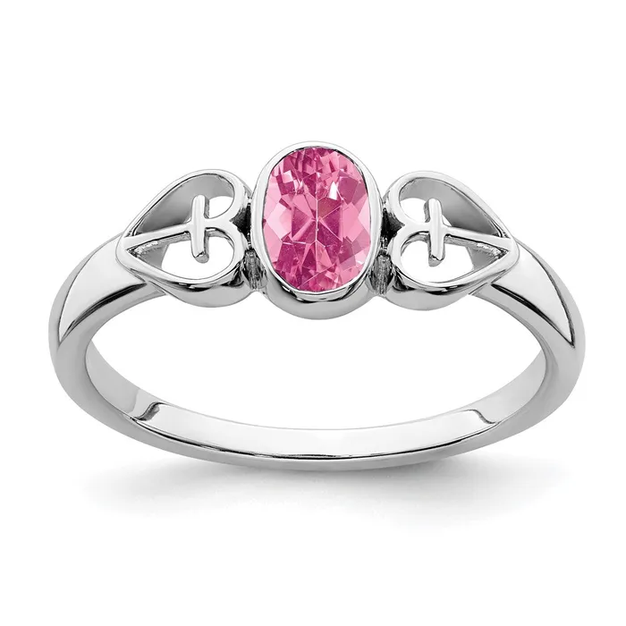 Goldia Rings Sterling Silver Pink Tourmaline Ring