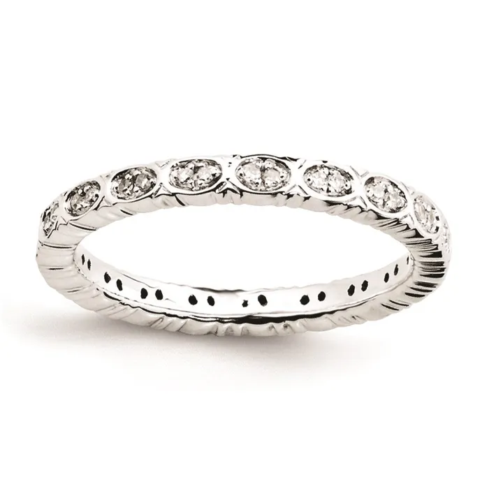 Goldia Rings Sterling Silver Stackable Expressions Diamond Ring
