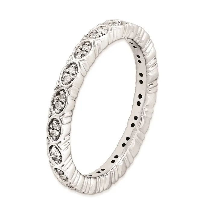 Goldia Rings Sterling Silver Stackable Expressions Diamond Ring