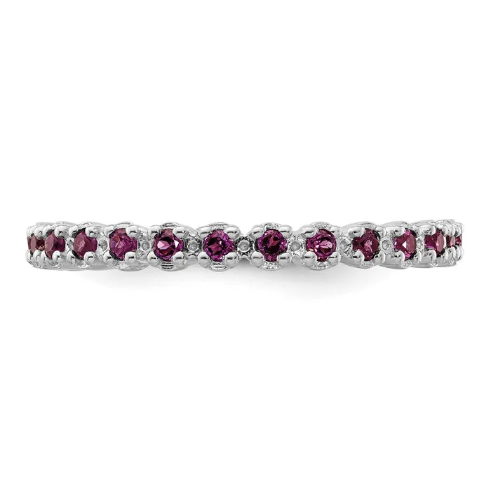 Goldia Rings Sterling Silver Stackable Expressions Rhodolite Garnet Ring