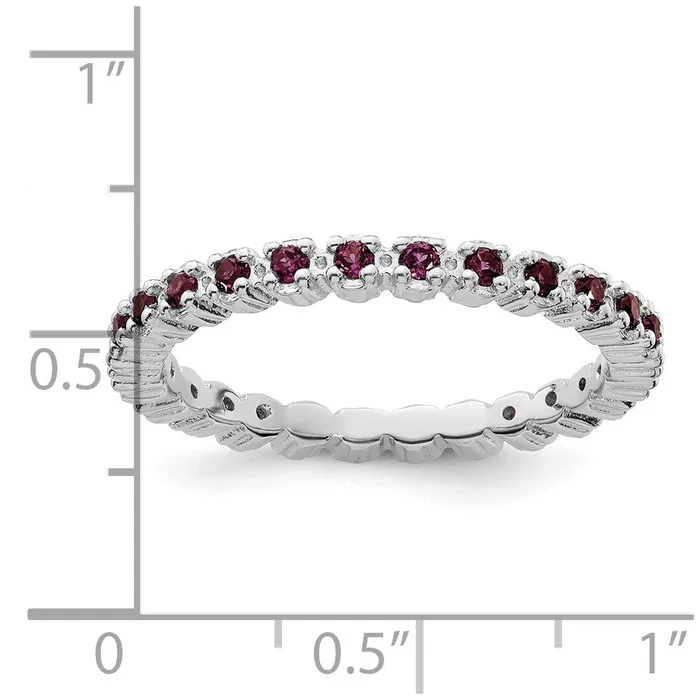 Goldia Rings Sterling Silver Stackable Expressions Rhodolite Garnet Ring