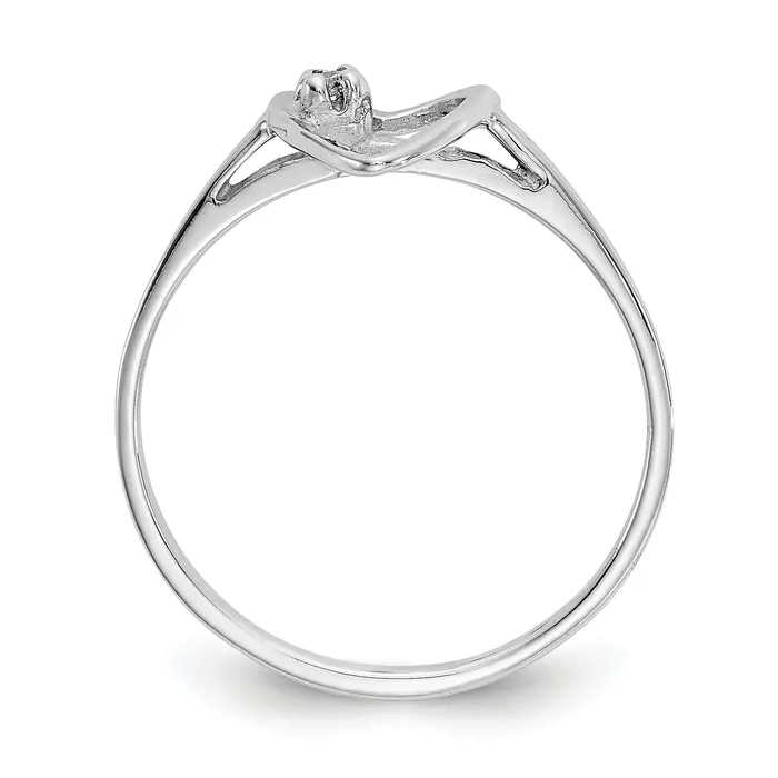 Goldia Solid 14k White Gold AAA Simulated CZ heart Ring Rings