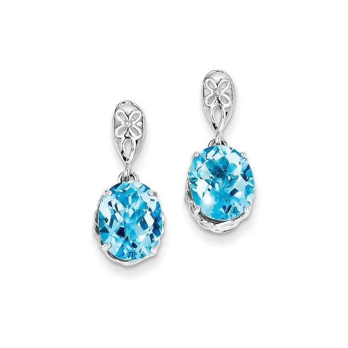 Goldia Sterling Silver Blue Topaz Earrings Earrings