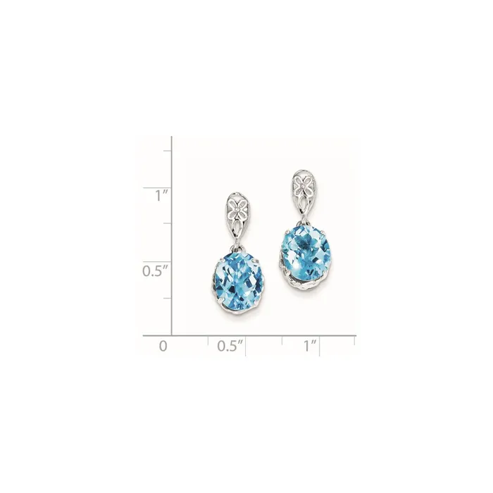 Goldia Sterling Silver Blue Topaz Earrings Earrings