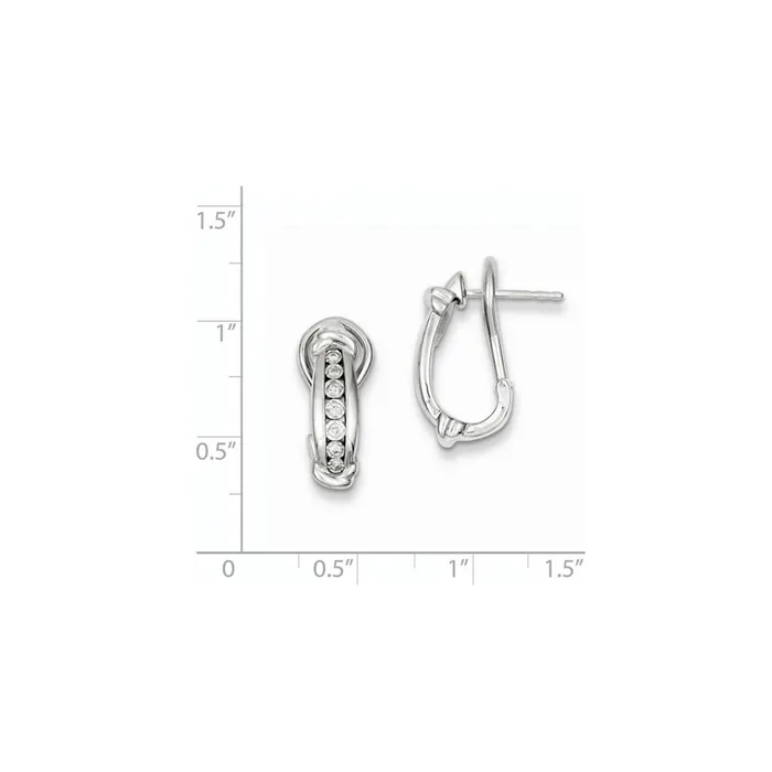 Goldia Sterling Silver Diamond Omega Back Earrings Earrings