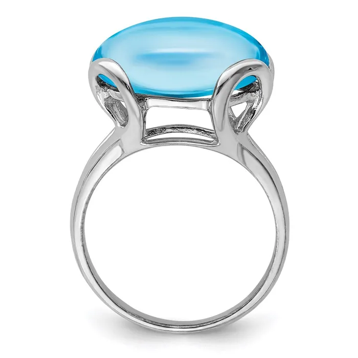 Goldia Sterling Silver Rhodium Blue Topaz Ring Rings