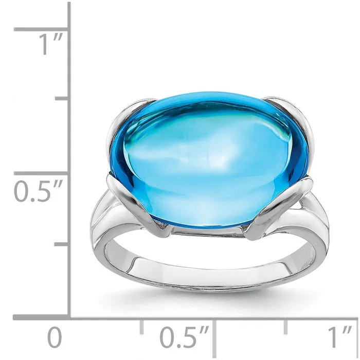 Goldia Sterling Silver Rhodium Blue Topaz Ring Rings