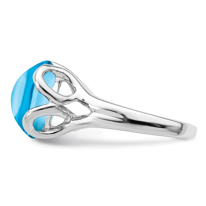 Goldia Sterling Silver Rhodium Blue Topaz Ring Rings