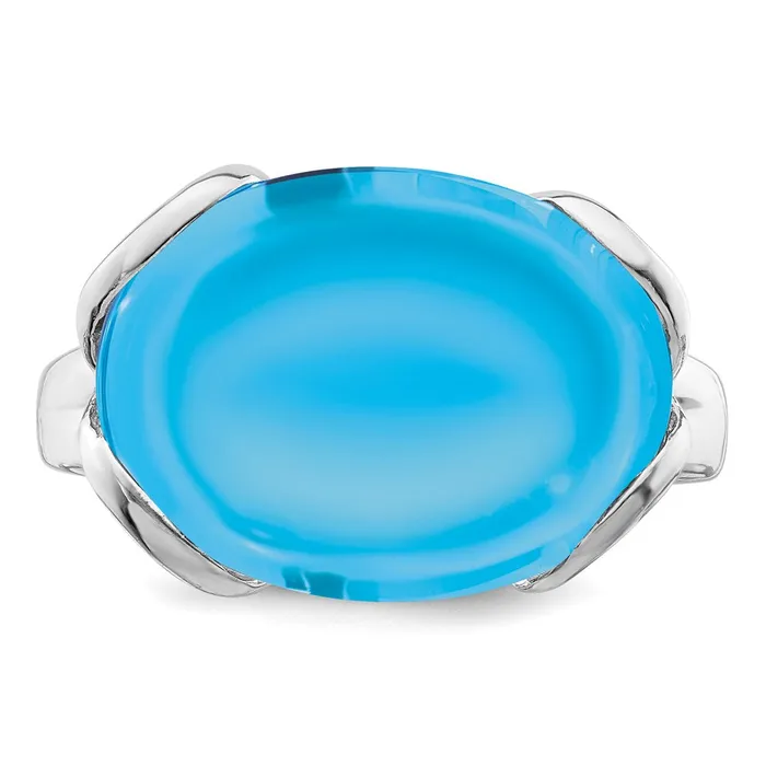 Goldia Sterling Silver Rhodium Blue Topaz Ring Rings