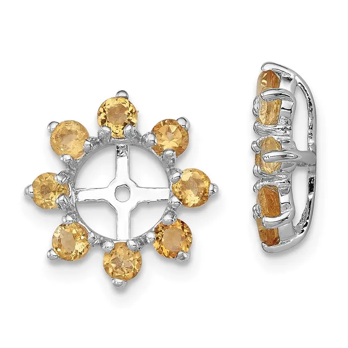 Goldia Sterling Silver Rhodium Citrine Earring Jacket Earrings