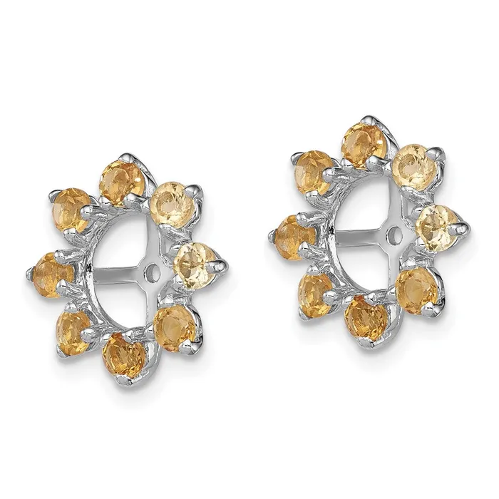 Goldia Sterling Silver Rhodium Citrine Earring Jacket Earrings