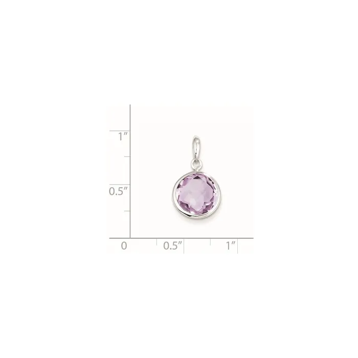 Goldia Sterling Silver Rhodiumplated Pink Quartz Pendant Necklaces