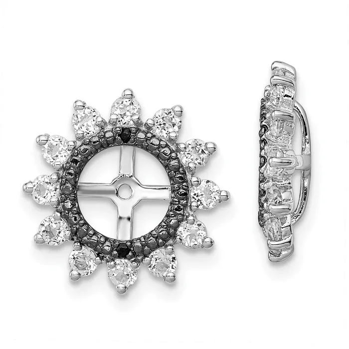 Goldia Sterling Silver Rhodium White Topaz u0026 Black Sapphire Earring Jacket Earrings Goldia Sterling Silver Rhodium White Topaz u0026 Black Sapphire Earring Jacket Earrings
