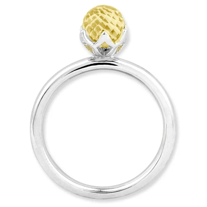 Goldia Sterling Silver Stackable Expressions Citrine Briolette Ring Rings