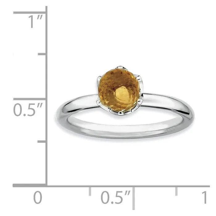 Goldia Sterling Silver Stackable Expressions Citrine Briolette Ring Rings
