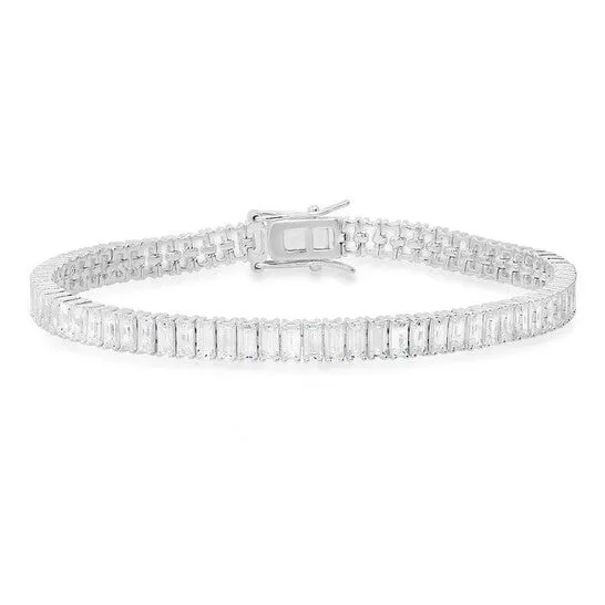 JMS always Bracelets Original Kylie Harper Sterling Silver Baguettecut Cubic Zirconia CZ Tennis Bracelet 725 JMS always Bracelets Original Kylie Harper Sterling Silver Baguettecut Cubic Zirconia CZ Tennis Bracelet 725
